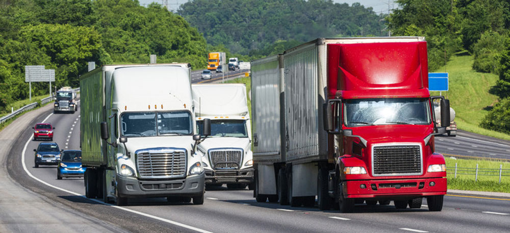 tractor trailers on highway